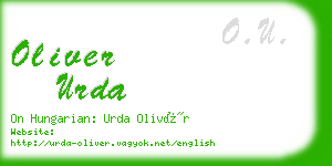 oliver urda business card